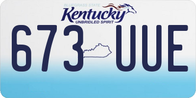 KY license plate 673UUE