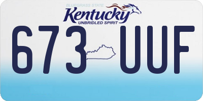 KY license plate 673UUF