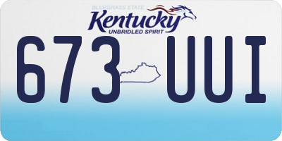 KY license plate 673UUI