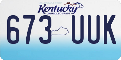 KY license plate 673UUK