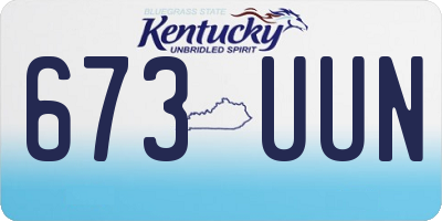 KY license plate 673UUN
