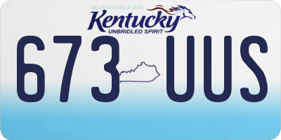 KY license plate 673UUS