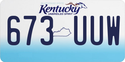 KY license plate 673UUW