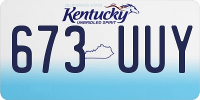 KY license plate 673UUY