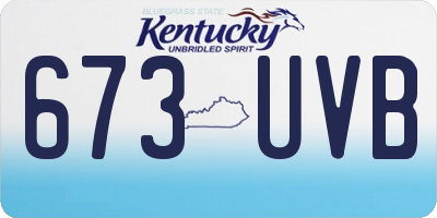 KY license plate 673UVB