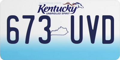 KY license plate 673UVD