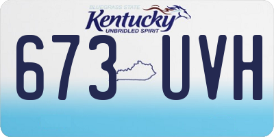 KY license plate 673UVH