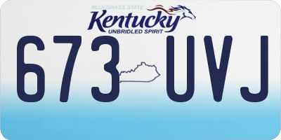 KY license plate 673UVJ