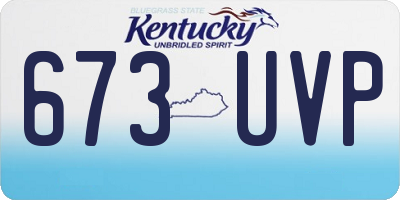 KY license plate 673UVP