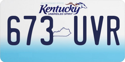 KY license plate 673UVR