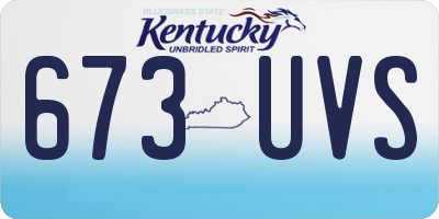 KY license plate 673UVS