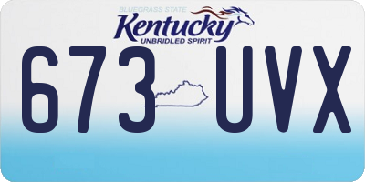 KY license plate 673UVX