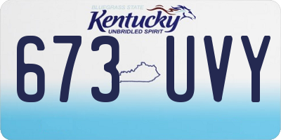 KY license plate 673UVY