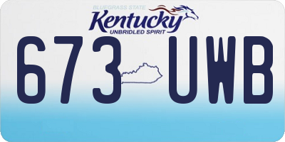 KY license plate 673UWB