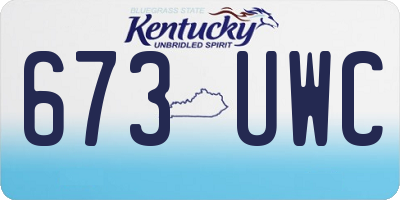 KY license plate 673UWC