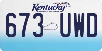 KY license plate 673UWD