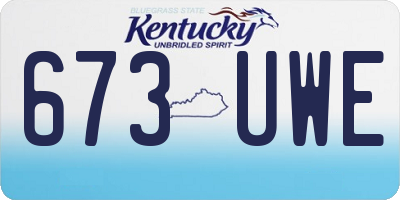 KY license plate 673UWE