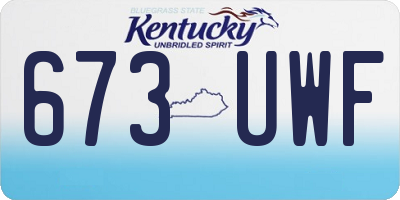 KY license plate 673UWF