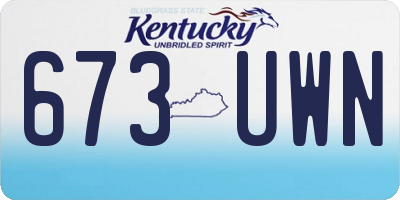 KY license plate 673UWN