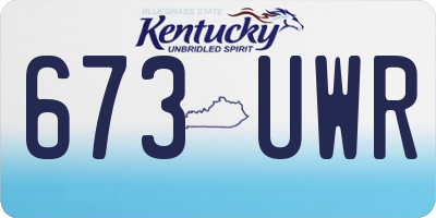 KY license plate 673UWR