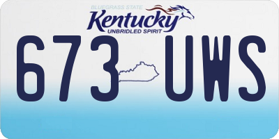 KY license plate 673UWS