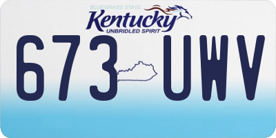 KY license plate 673UWV