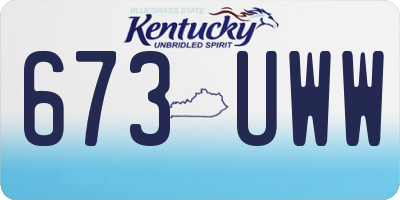 KY license plate 673UWW