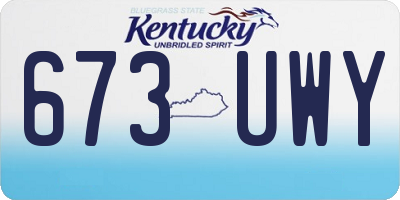 KY license plate 673UWY