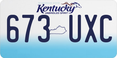 KY license plate 673UXC