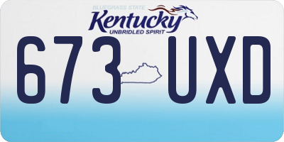 KY license plate 673UXD