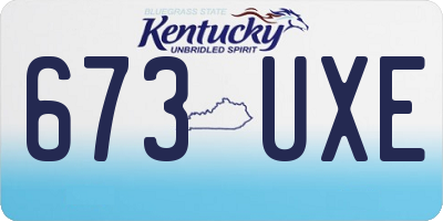 KY license plate 673UXE
