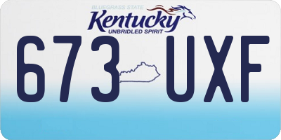 KY license plate 673UXF