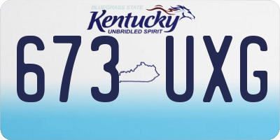 KY license plate 673UXG