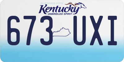 KY license plate 673UXI