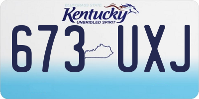 KY license plate 673UXJ