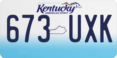 KY license plate 673UXK
