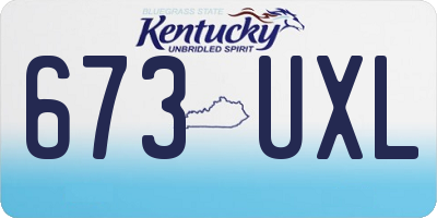 KY license plate 673UXL