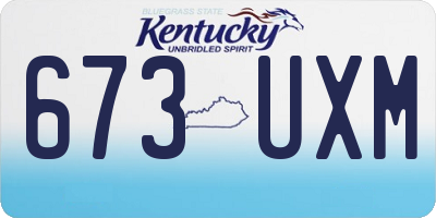 KY license plate 673UXM