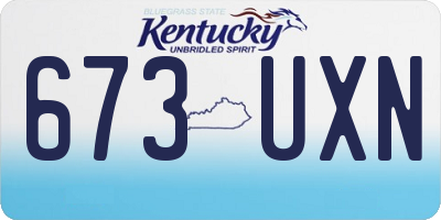 KY license plate 673UXN