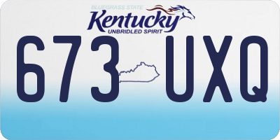 KY license plate 673UXQ