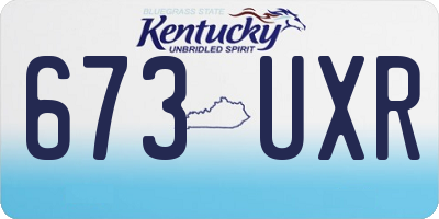KY license plate 673UXR