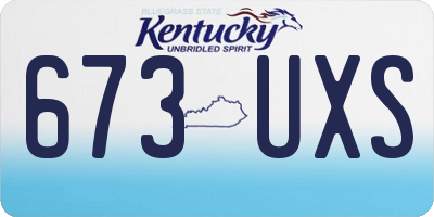 KY license plate 673UXS