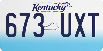 KY license plate 673UXT