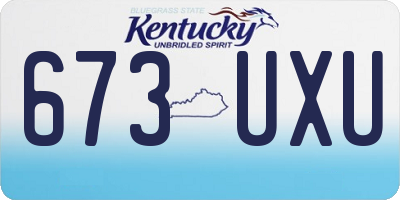 KY license plate 673UXU