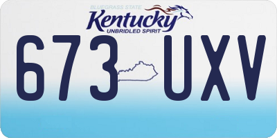 KY license plate 673UXV