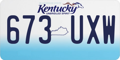 KY license plate 673UXW