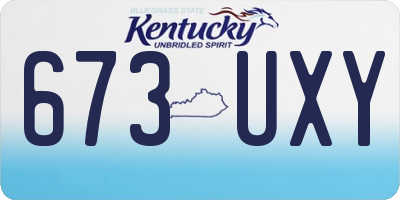 KY license plate 673UXY
