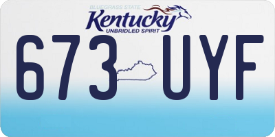 KY license plate 673UYF
