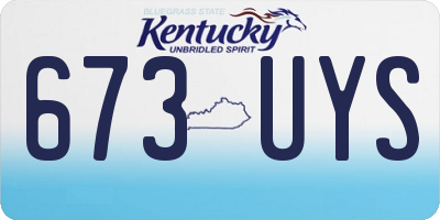 KY license plate 673UYS