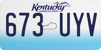 KY license plate 673UYV